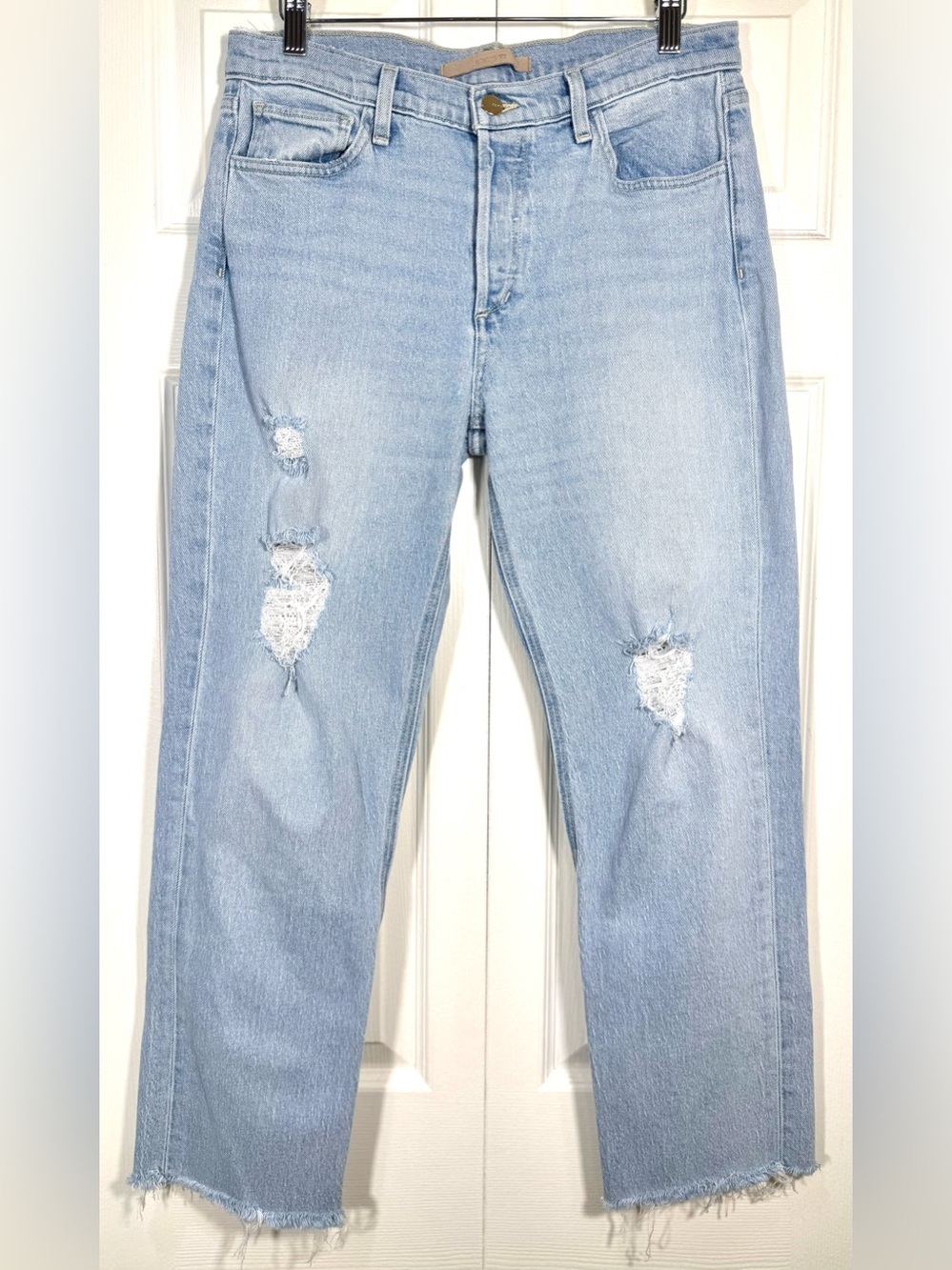 JOE’S Jeans The Scout Mid Rise Slim Boyfriend Jeans Light Wash Distressed Sz 27